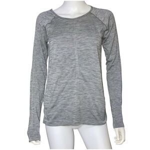 Athleta Foothill Seamless Long Sleeve Heathered Gray Women’s Athletic Top Size M